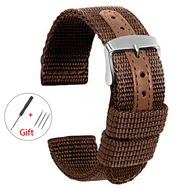 18mm 20mm 22mm 24mm Military Canvas Nylon Wrist Watch Band Strap Bracelet Sport