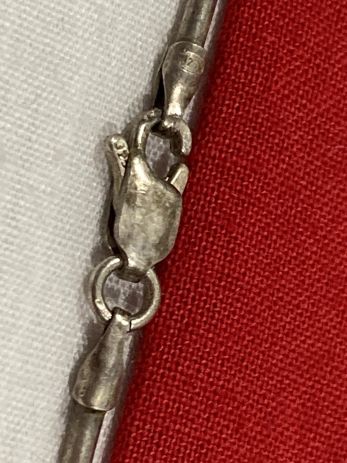 Vintage Signed 925 Sterling Silver Bead Ball Bar Rice Style Chain Necklace 24”
