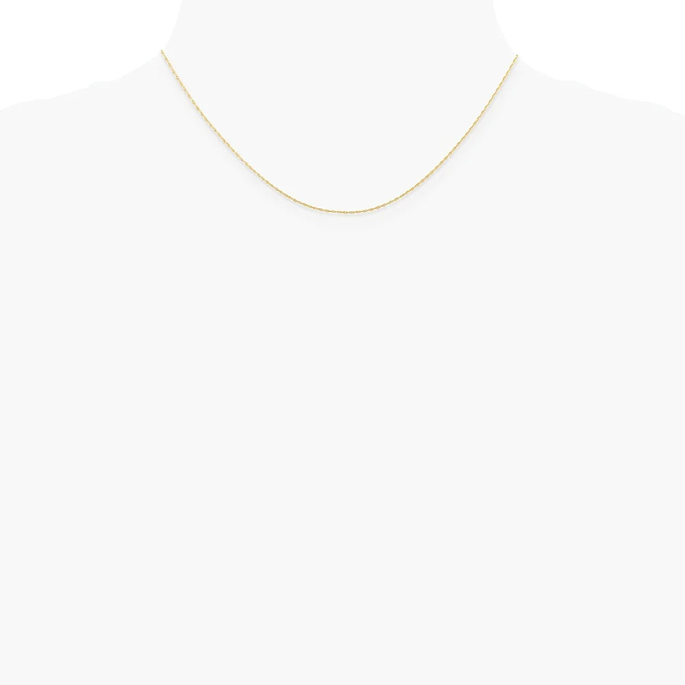 14K Rose Gold .5 Mm Carded Cable Rope Chain Necklace 16″-24″