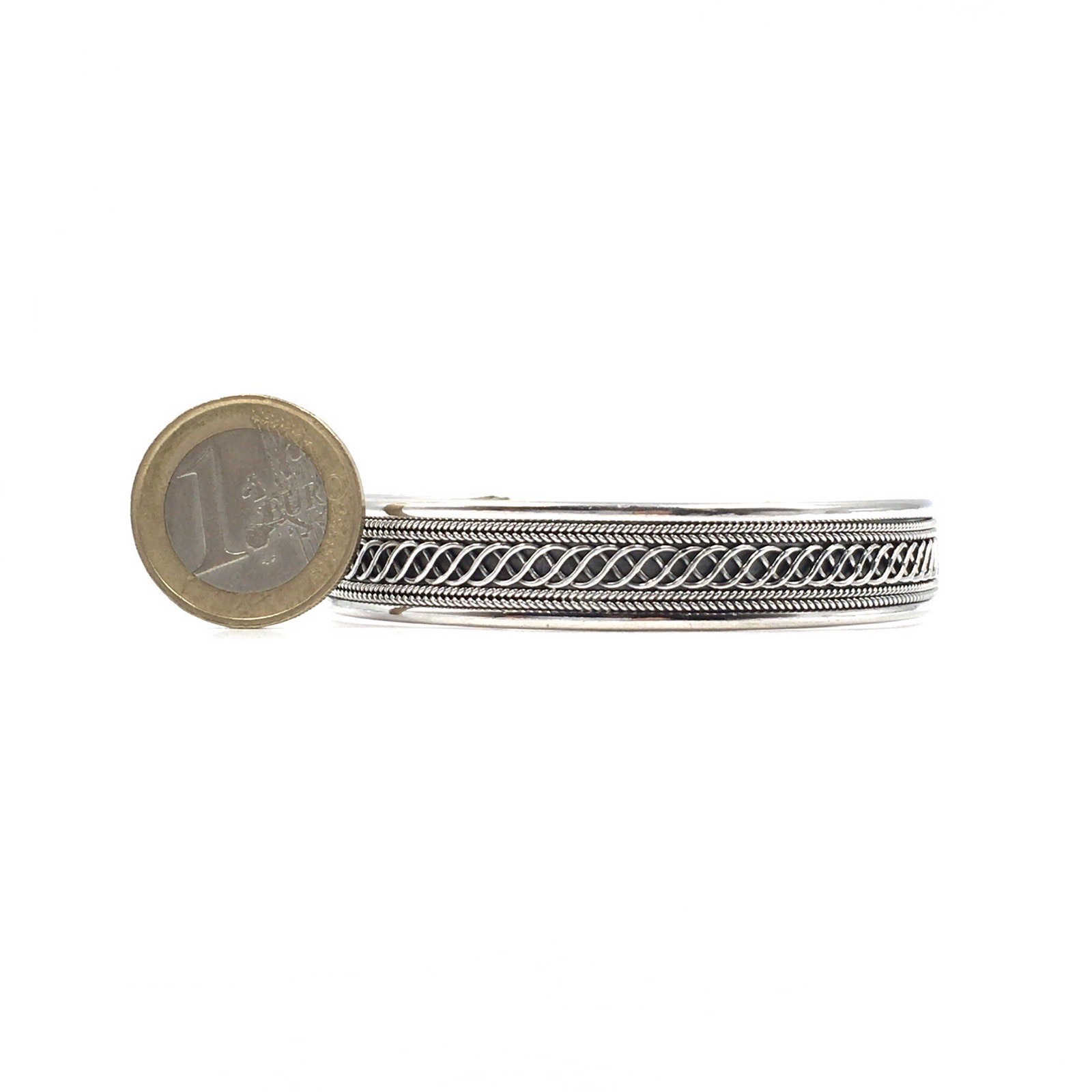Modern Bangle 925 Silver 1.2cm Wide Bangle Solid Jewellery Bracelet 24g