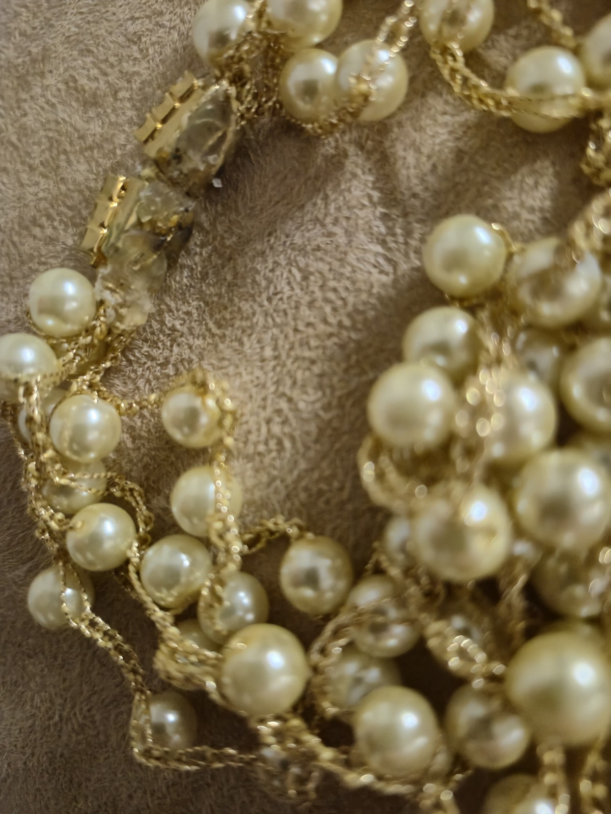 Gold Silk Crochet Pearl Choker, Handmade Luxury Jewelry Gift for Women