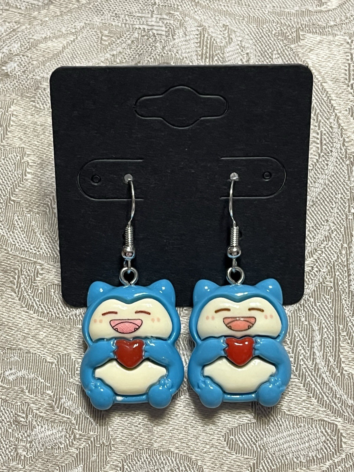 Pokemon Anime SNORLAX Video Game Resin Silver Drop Dangle Adorable Earring Set