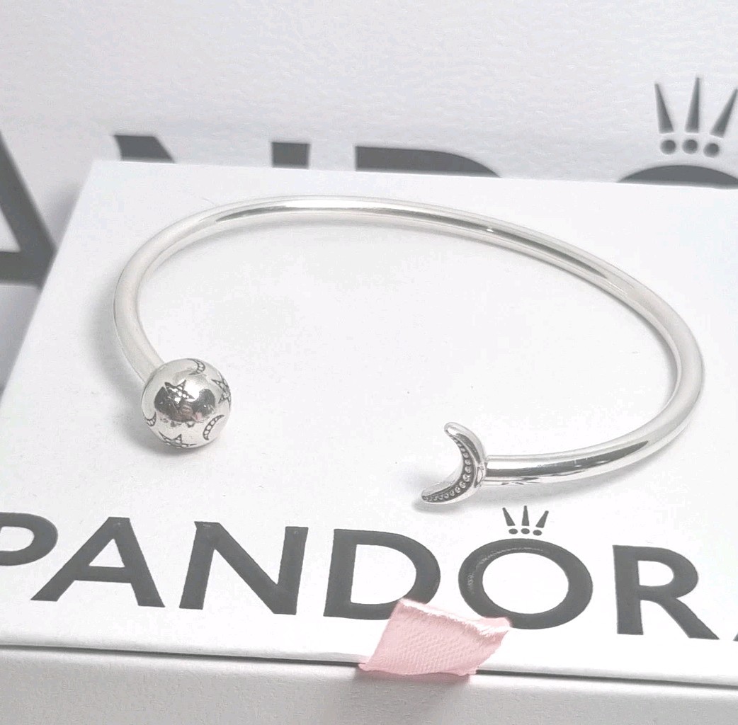 Pandora Limited Edition Moon & Stars Cuff Bangle, Size 2-17.5cm , Box & Bag NEW