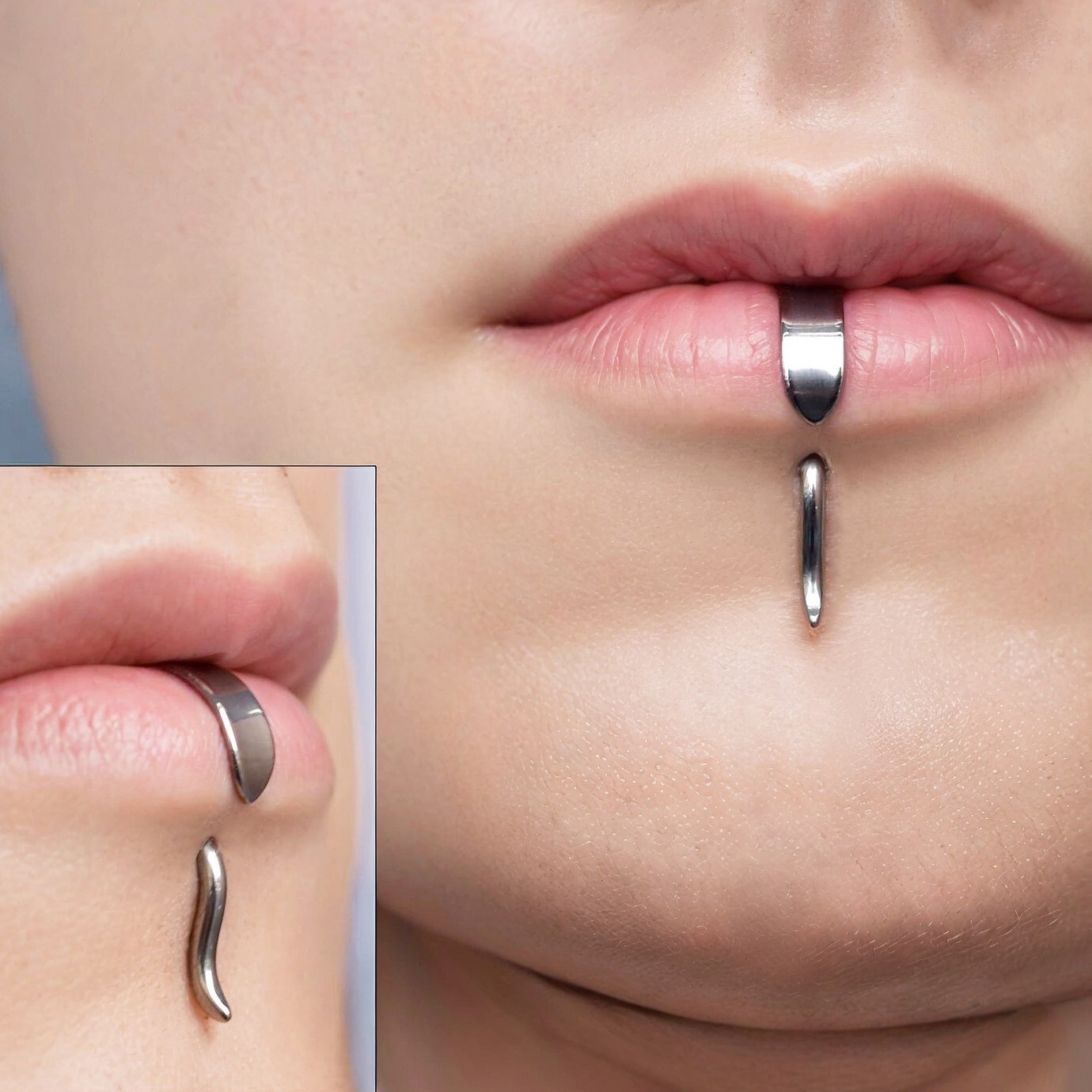1Pc 16G 925 Sterling Silver Labret Lip Stud Simple Monroe Piercing Jewelry 6-8MM