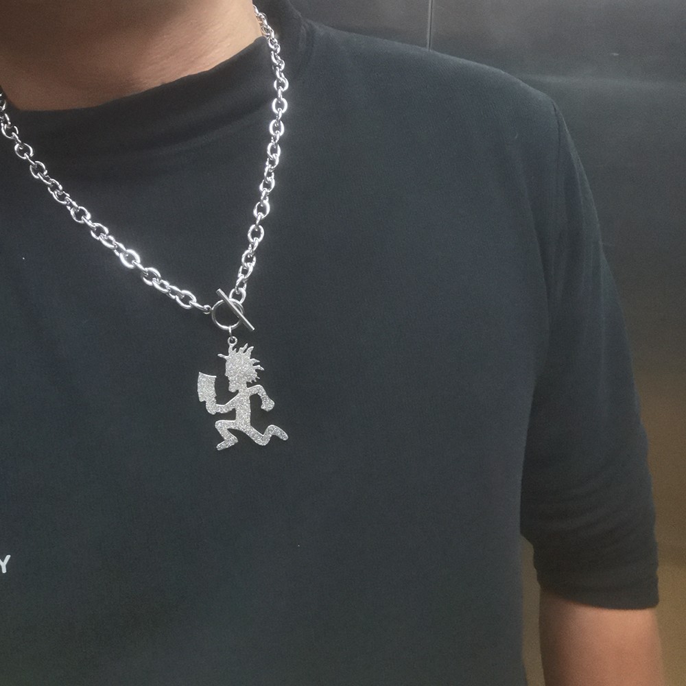 Big Sandy Embossing ICP Juggalo Hatchetman Charm Stainless Steel Oval Necklace