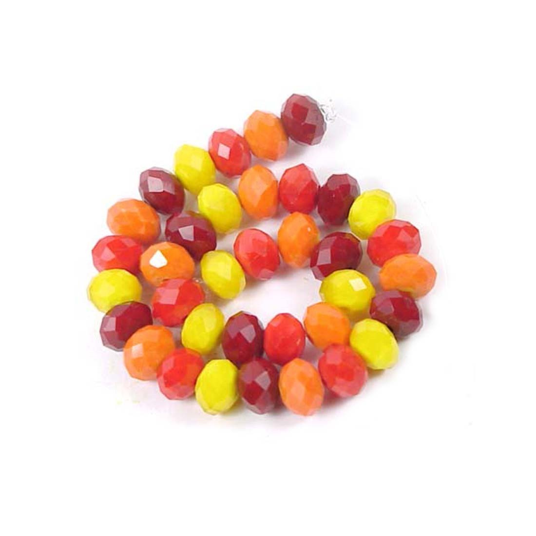 8x5mm Autumn MultiColor Glass Faceted Rondelle Beads Opaque Maple (36 pcs)