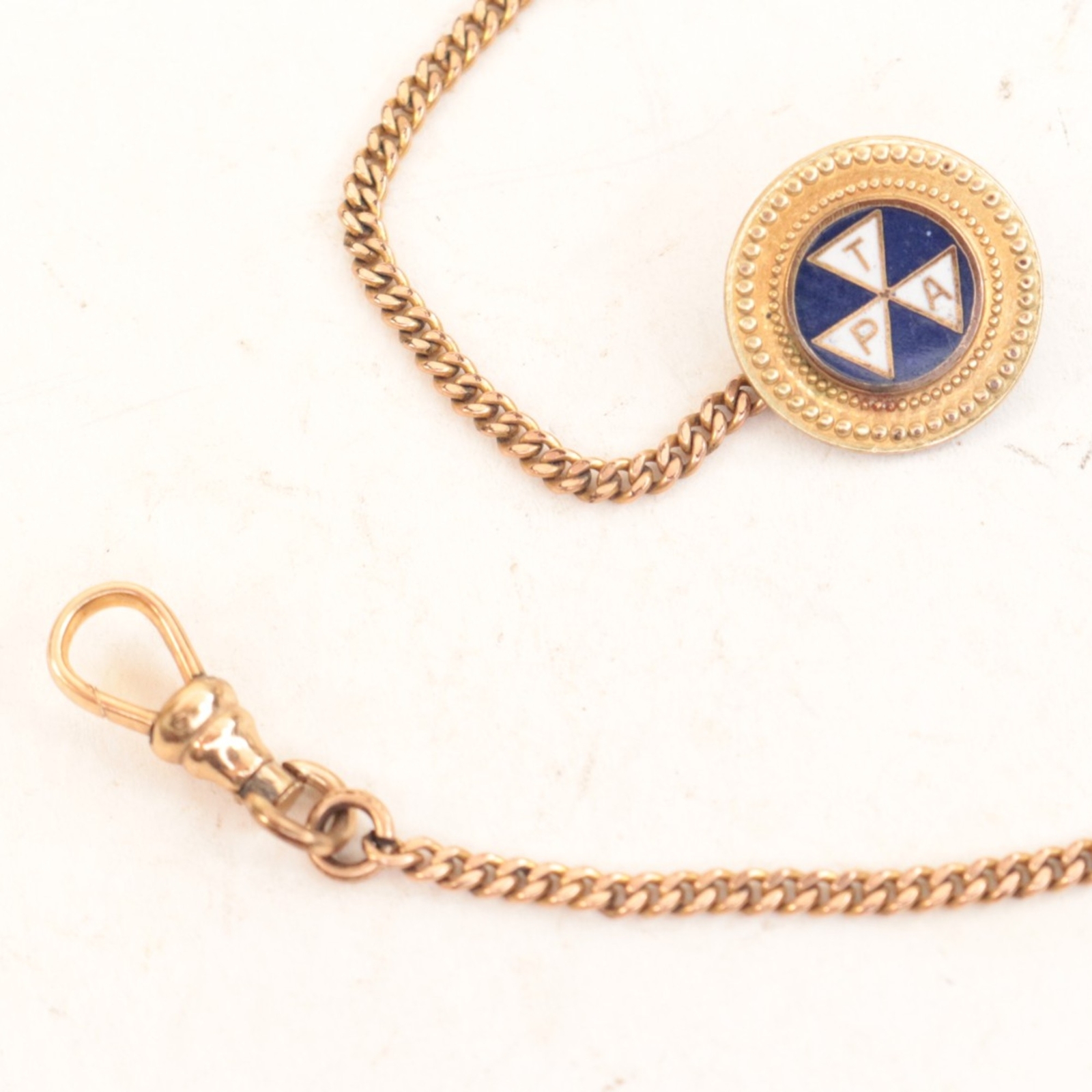 Pocket Watch Chain 8-11/16 inches with TPA Tie Button – Gold-tone – JS76