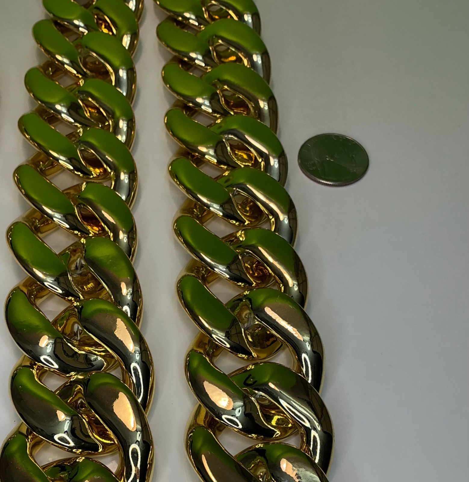 Hip-hop Gold Thick Chain Necklace Bracelet Men Punk Large Plastic New Unisex 36”