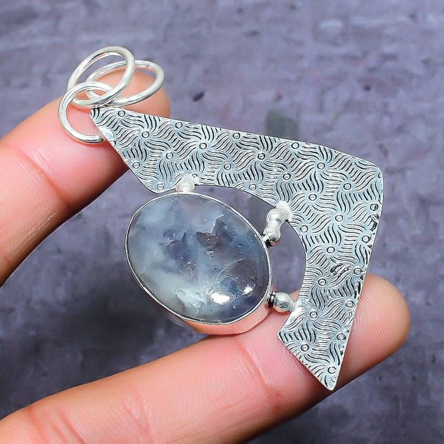 Sunstone In Lolite Gemstone 925 Sterling Silver Jewelry Pendant 2.76″