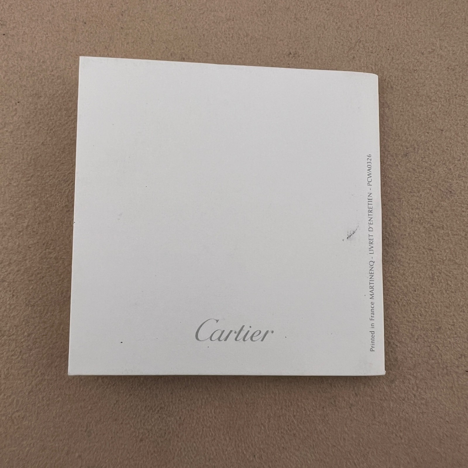 BOOKLET FOR ALL CARTIER WATCHES