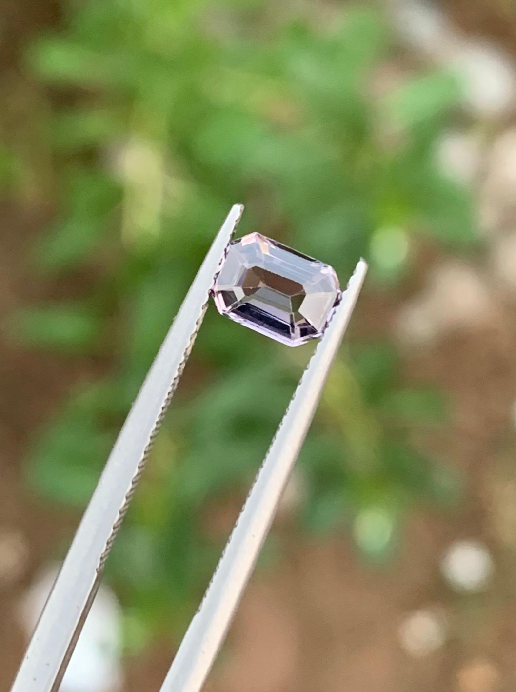 Natural Burma Spinel – 0.870ct Lavander Color – 7mm Emerald Cut – Loose Gemstone