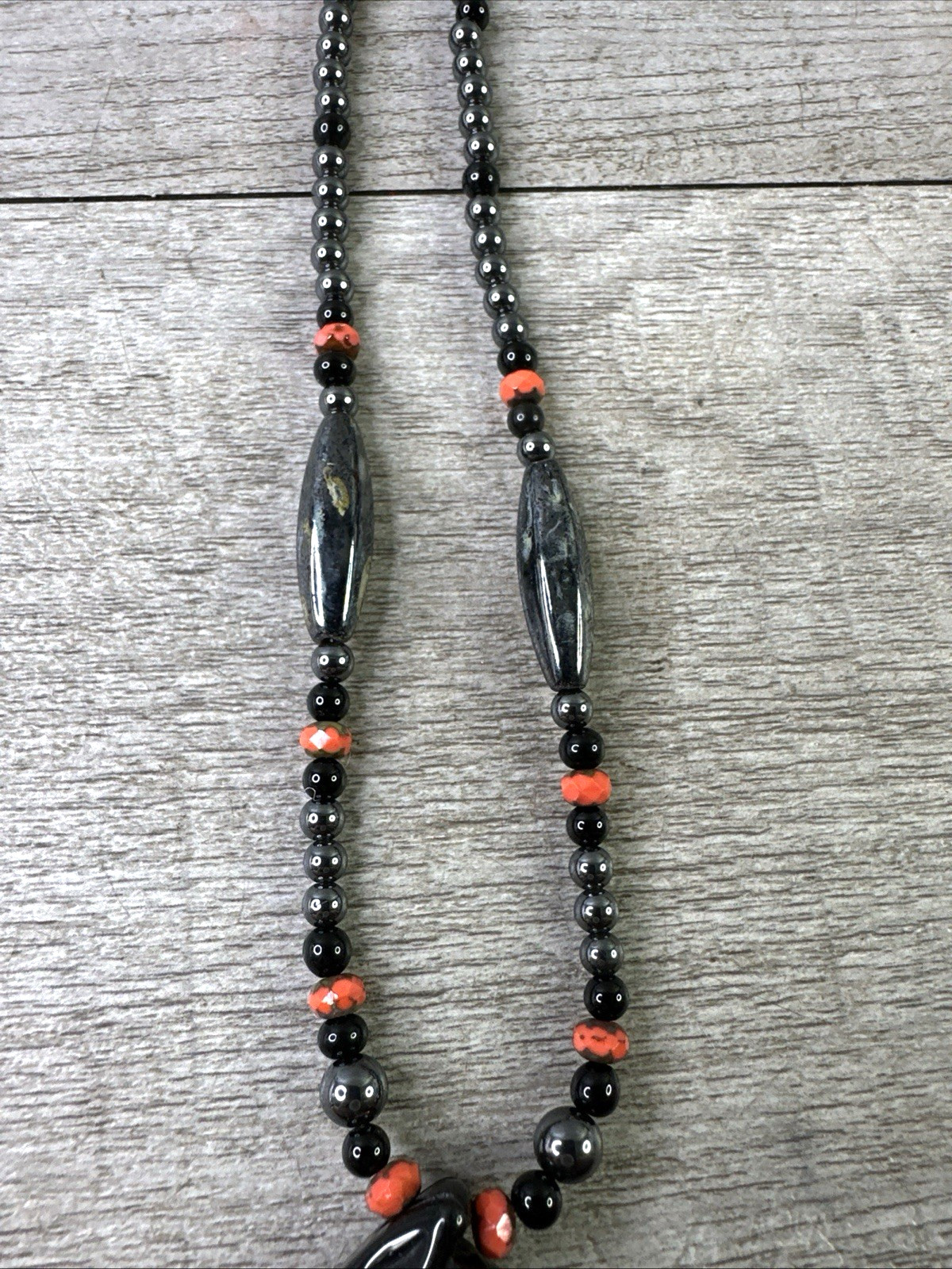 Artisan Handmade In MT Black Stone Horse Pendant Necklace 19″