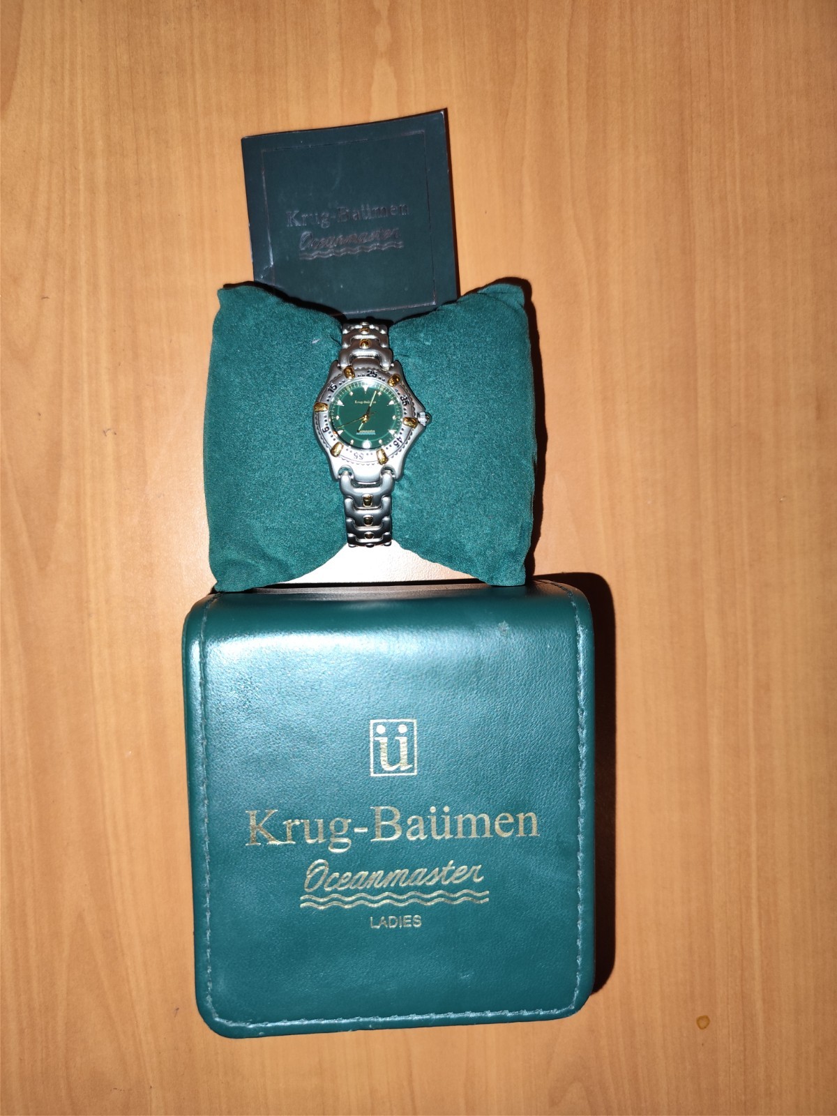 Vintage Krug Baumen Oceanmaster Date Watch New Old Stock Original Box With Links