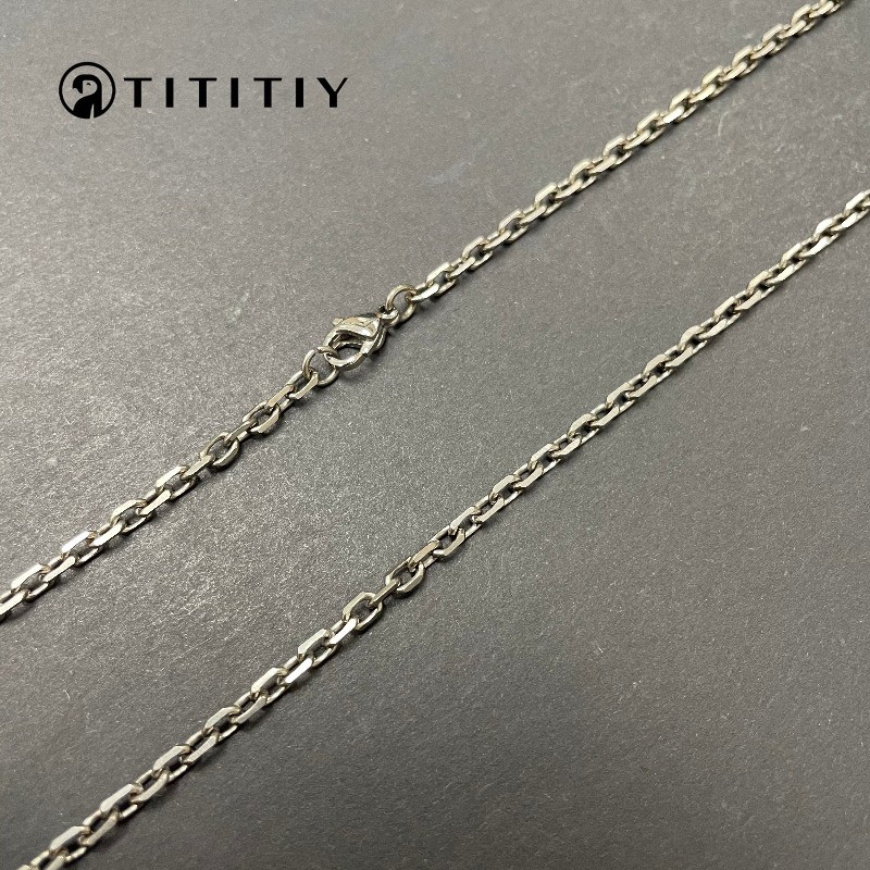 Wide 2.7mm Pure Titanium Necklace Titanium Corner Chain Chain for Men Women Gift