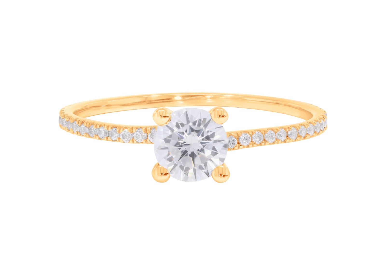 0.80Ct Round Cut Lab grown Diamond Solitaire Engagement Ring in Silver for Women