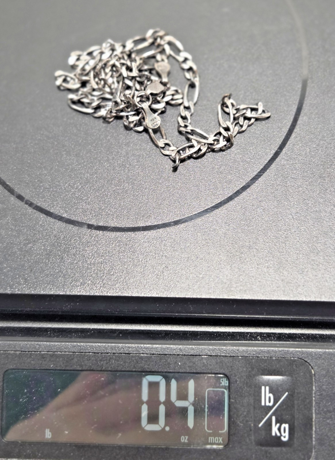 Classic Style Sterling Silver Chain Necklace .925 Approximately 10 Inches Long