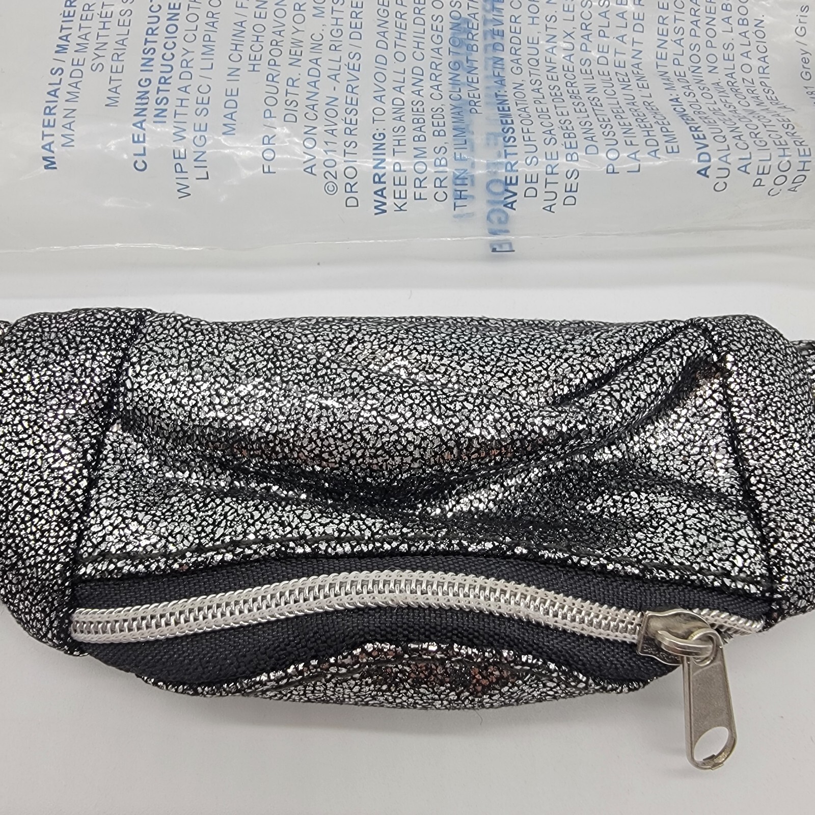 NEW Avon Wrist Wallet Ladies Silver Sparkle