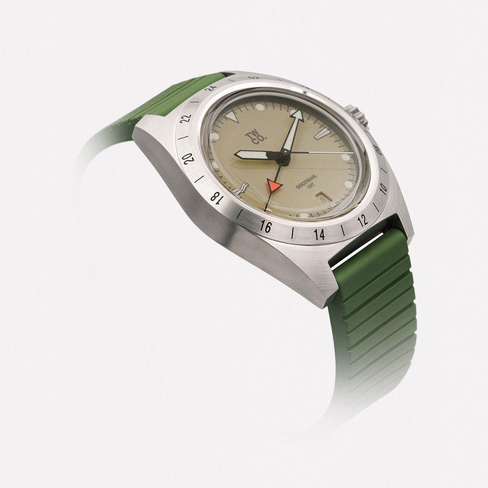 TWCO. GOODMAN GMT Automatic Steel Sand Date Rubber Green Men’s Watch