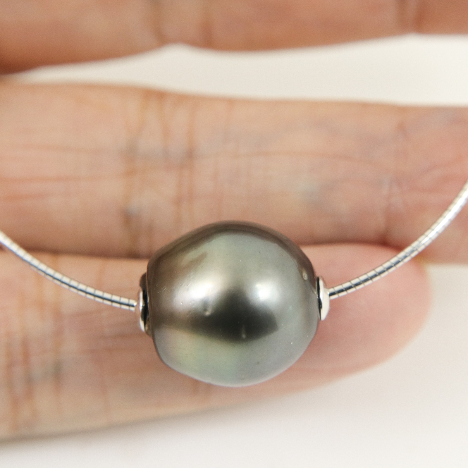 Enormous 15.2*17.8mm South Sea Tahitian Pearl Focal Bead, 18K Solid Gold #P6191