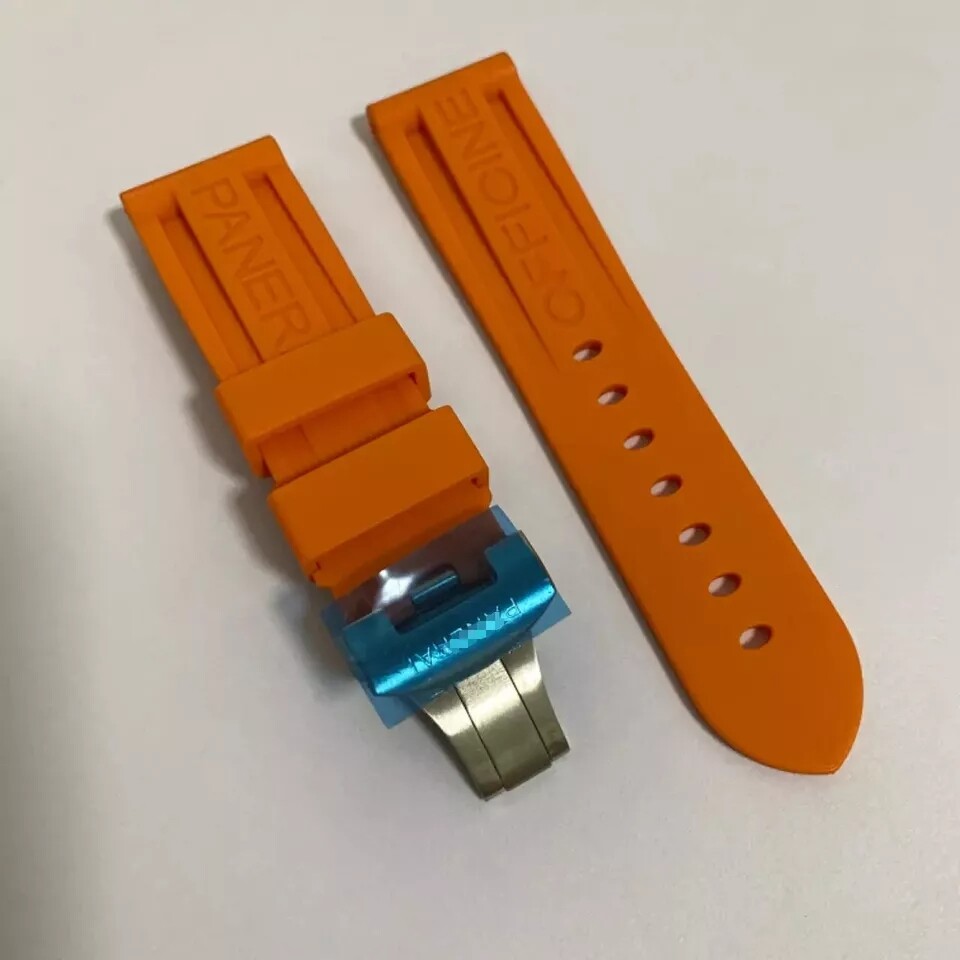 22/24/26mm Rubber Dive Strap for Panerai Watch Clasp Buckle MXE07XDG Black