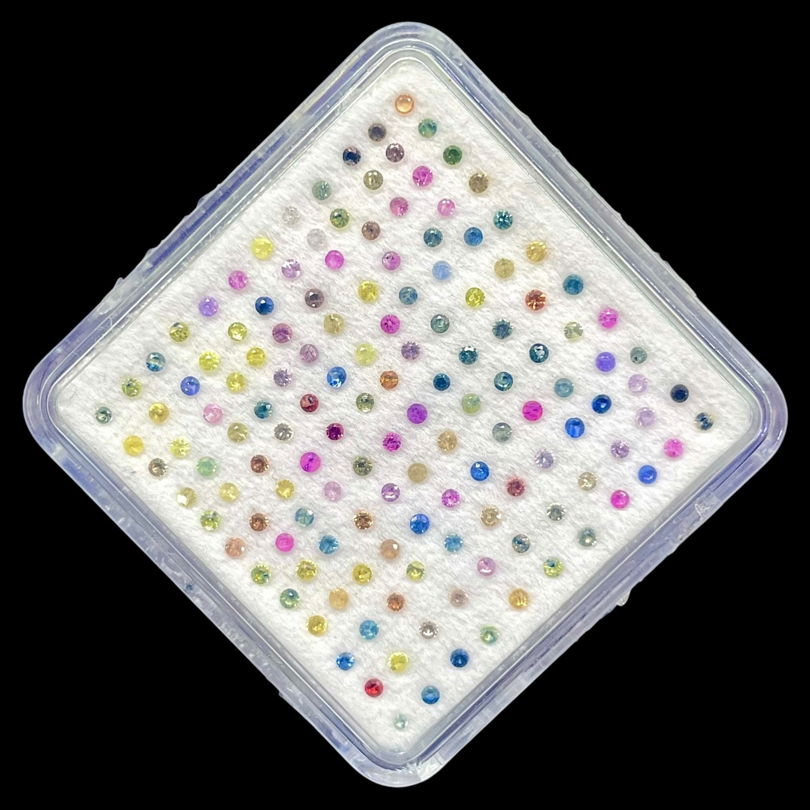 100 Pcs Natural Multi Sapphire 1.2-1.3mm Round Diamond Cut Loose Tiny Gemstones