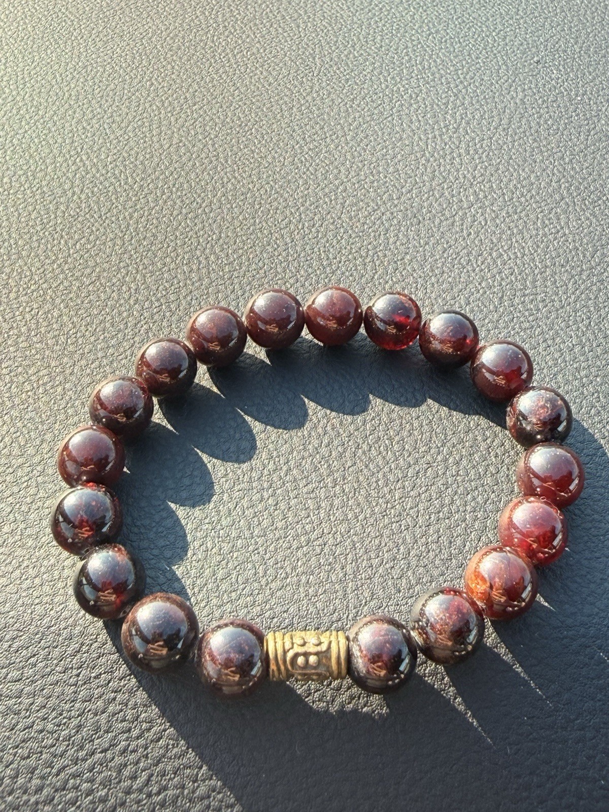 Almandine Garnet -deep red/burgundy hue translucent 8mm Bead Bracelet