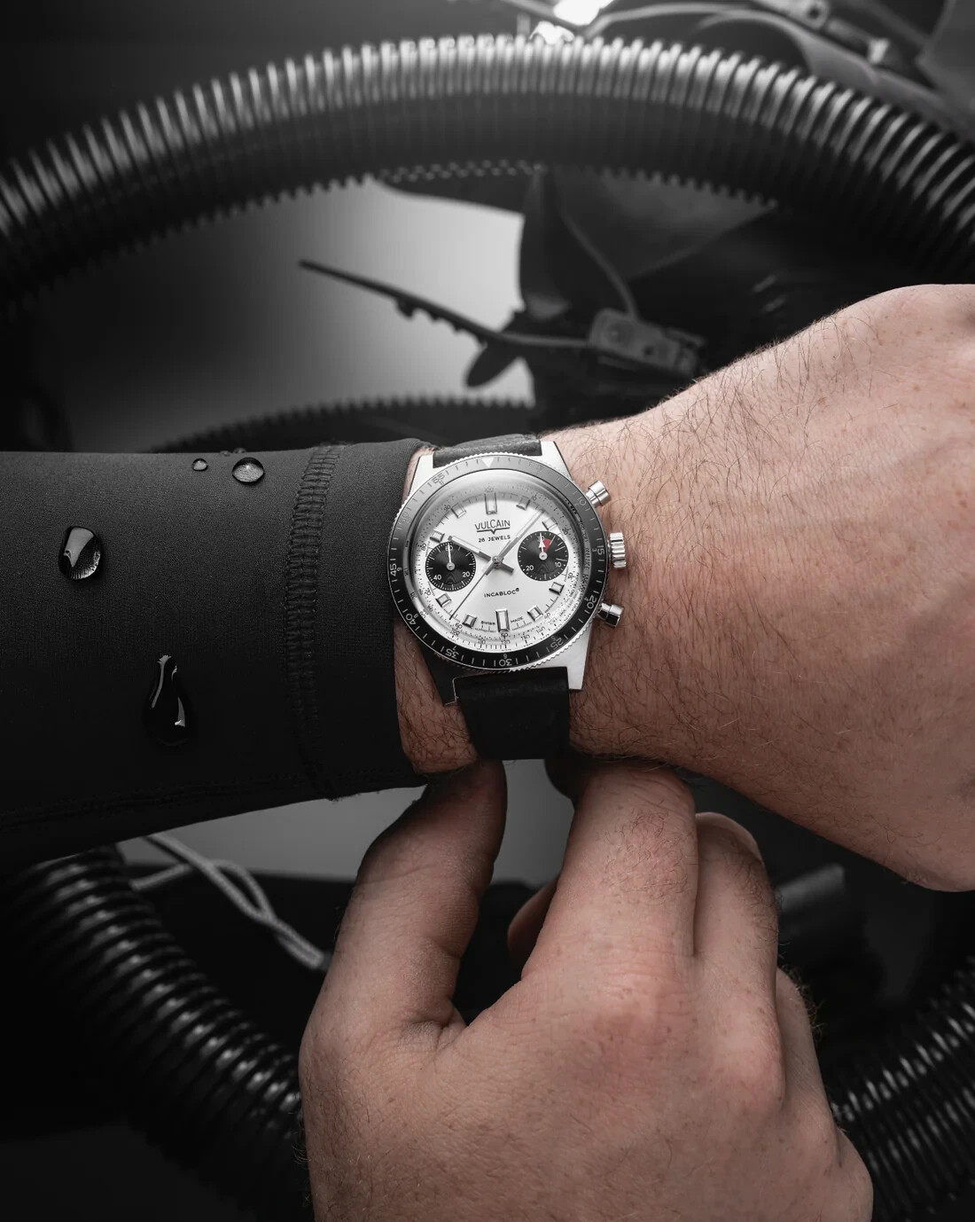 Vulcain Skindiver Chronograph Silver Panda 39.7mm Automatic AUTHORIZED DEALER