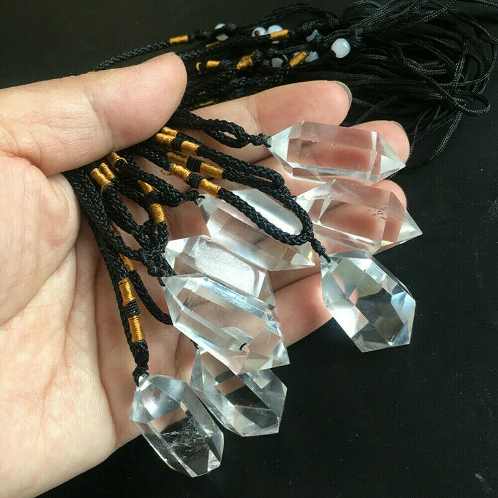 Natural Clear Crystal Quartz Point Healing Pendant Reiki Chakra Necklace Hot NEW