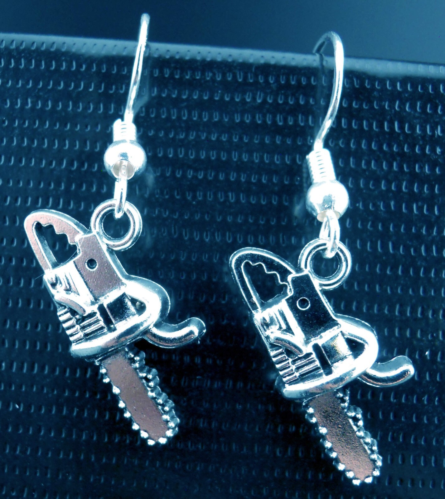 Chainsaw Earrings Sterling Silver Ear Wires 3d Texas Massacre Horror Arborist