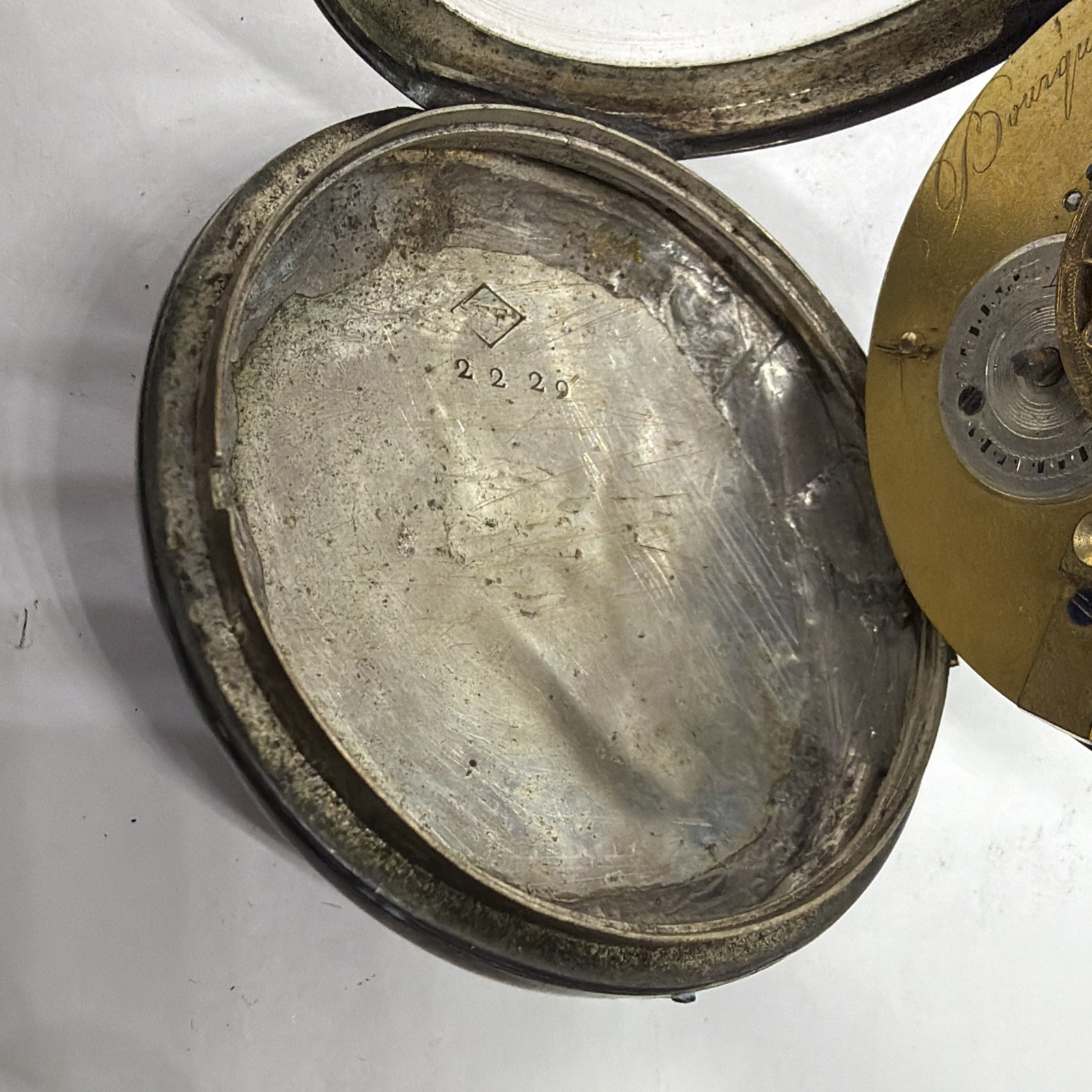 French Bourquin Le Juene Verge Fusee Silver Case Pocket Watch Very Early