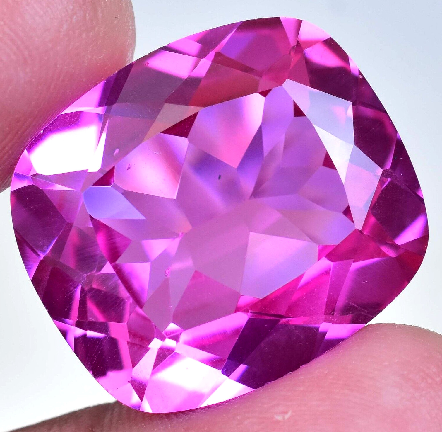 Flawless Natural Mogok Pink Ruby 48.45 Ct Cushion Cut Certified Loose Gemstone