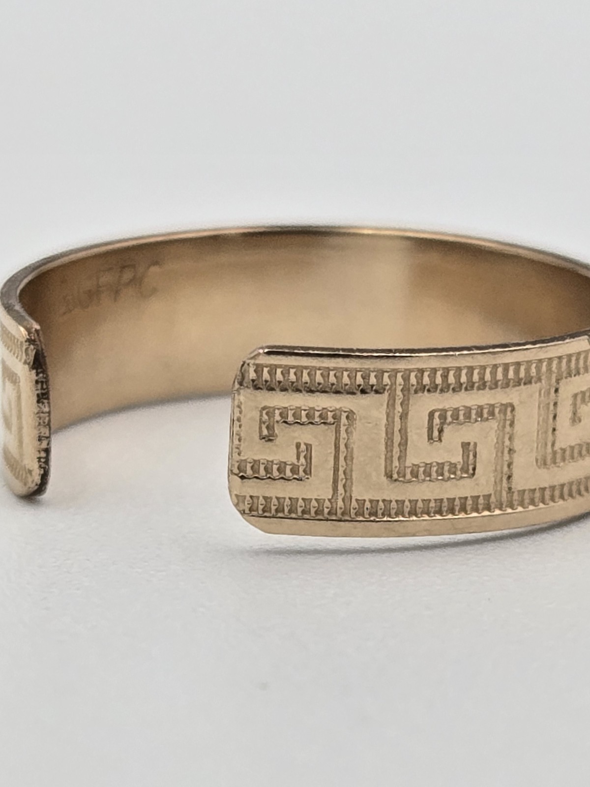 Vintage 14K Gold Filled Greek Key Toe Ring Adjustable Midi Pinky Ring 14/20 GF