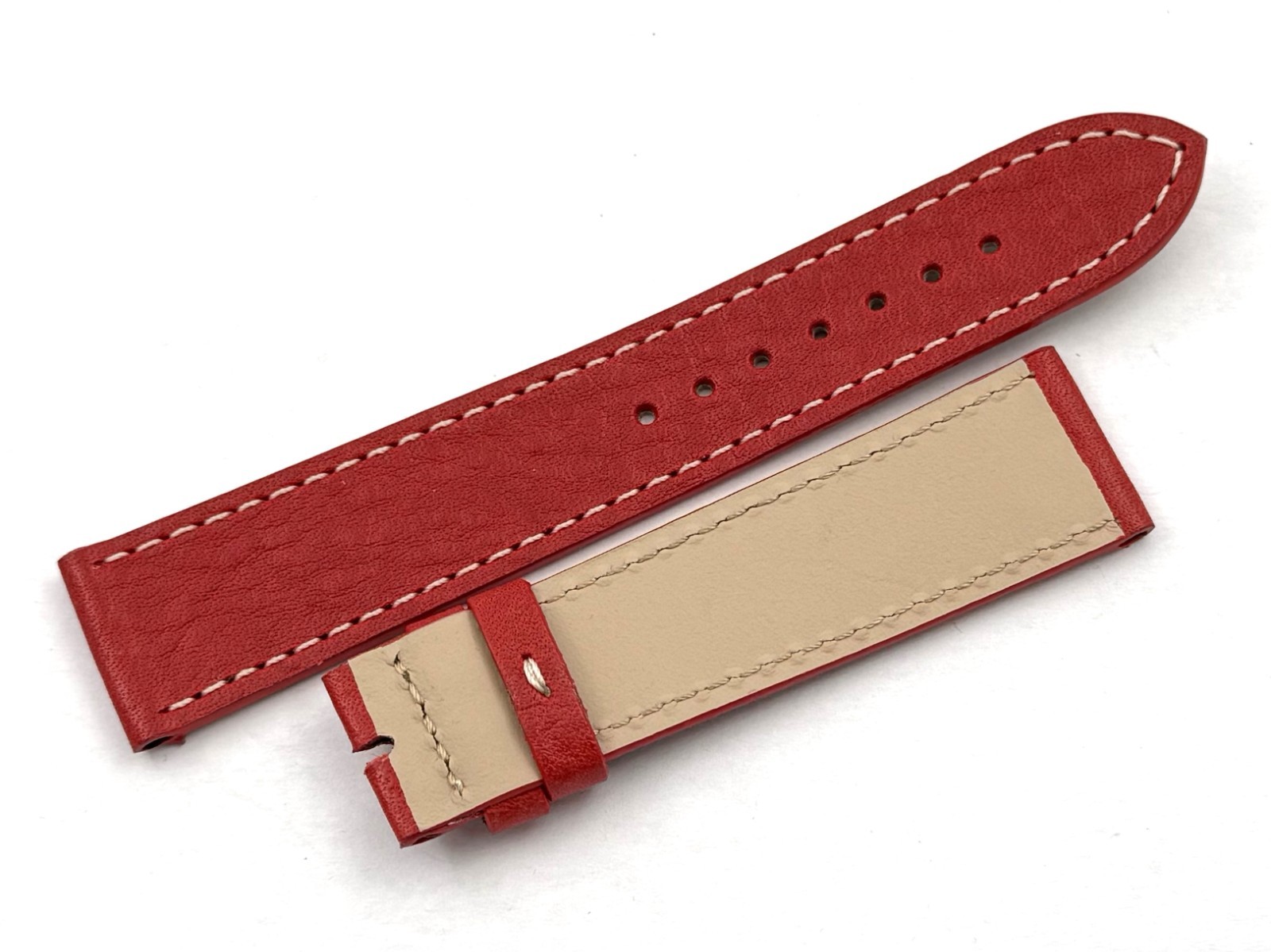 Vintage Red Leather Strap Various Sizes Accessories Spare Parts Watches Made Italy