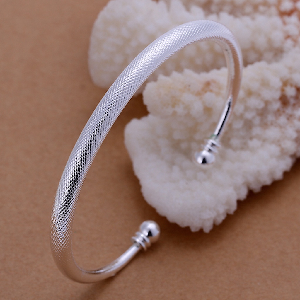 Women’s Mens Unisex 925 Sterling Silver Bracelet Adjustable 5MM no clasp L30