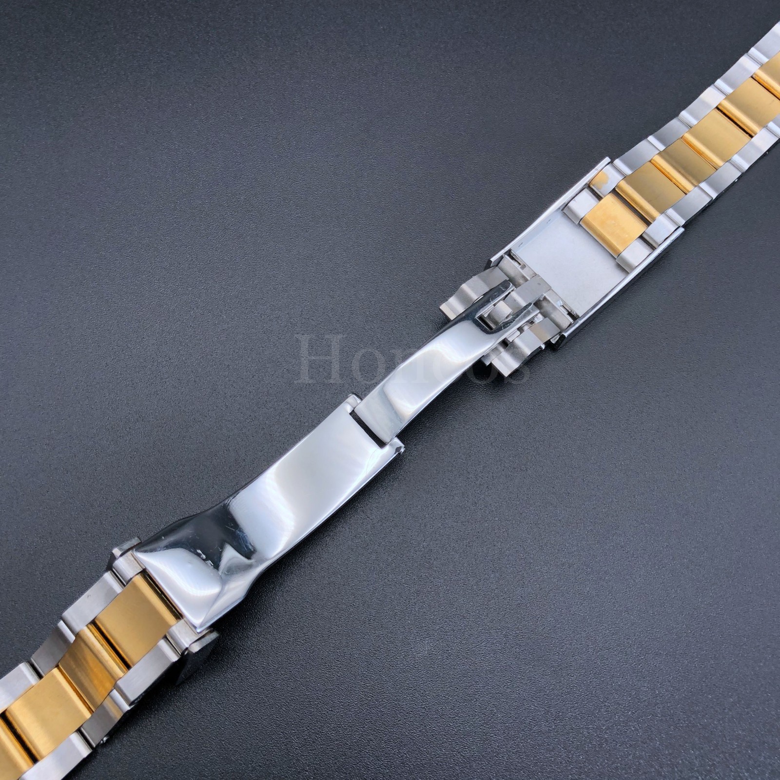 OYSTER WATCH BAND BRACELET FITS FOR ROLEX 1601 1603 16613 GOLD/SS 20MM FLIP LOCK