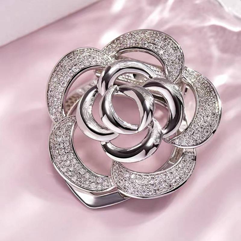 Scarf Pin Corsage Dual-Use Clothes Flower Brooch Fashion Silk Hem Accessories