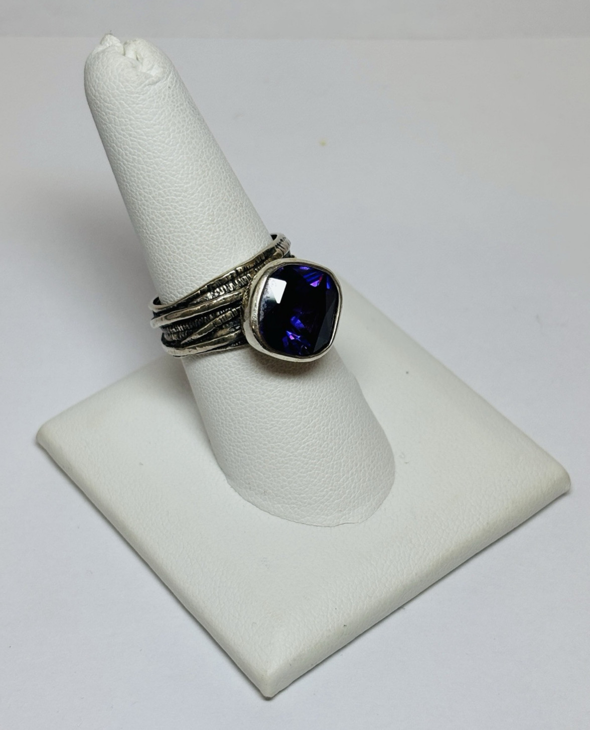 Silpada Sterling 925 Silver Gladiator Glam Purple CZ Ring R2757 Sz 8