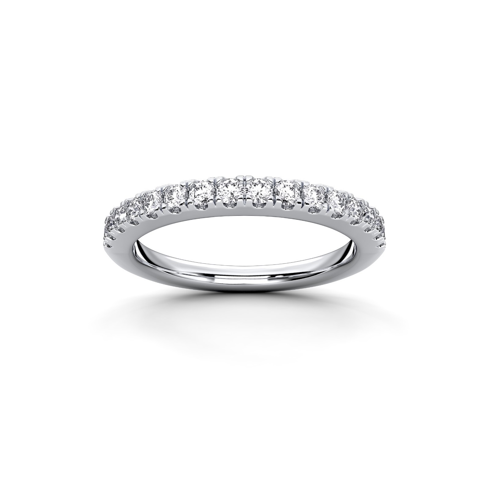 1.45 Ct Round Cut Moissanite Stone Engagement Ring With Matching Band in Silver