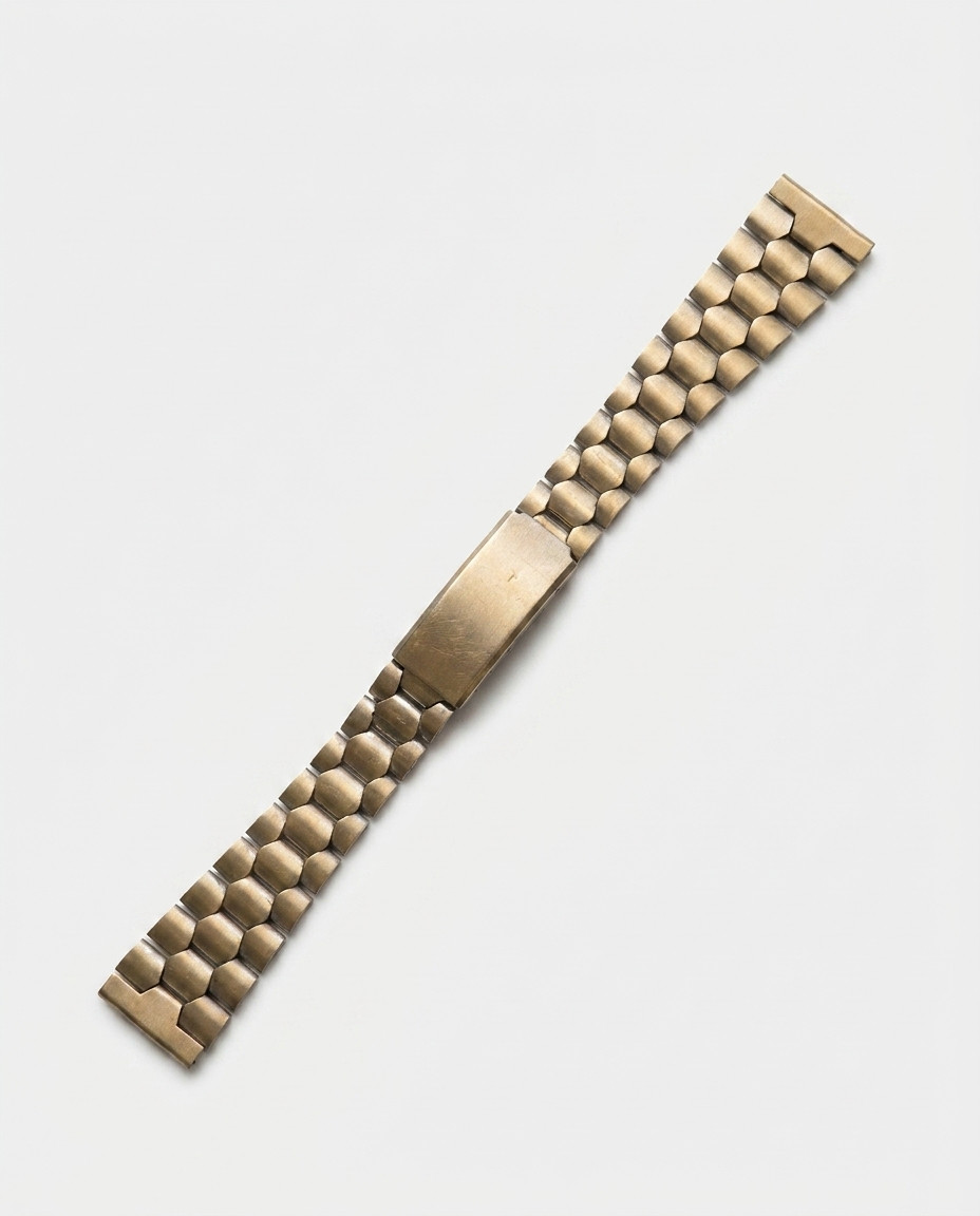 Bracelet de montre vintage en acier inoxydable doré