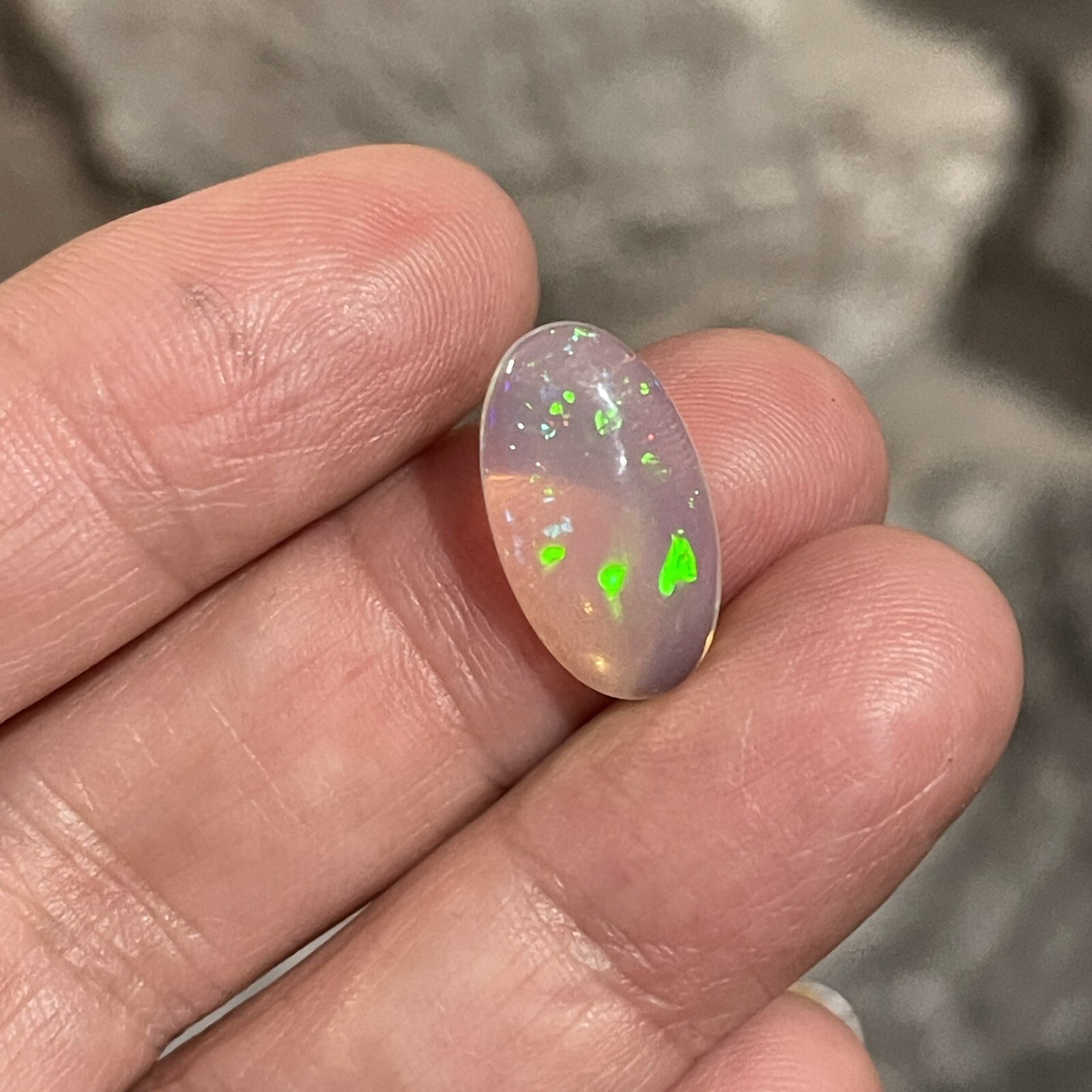 4ct 17.8c10x4.7mm Pin Fire Stardust Ethiopian Welo Opal Oval Cabochon Gem