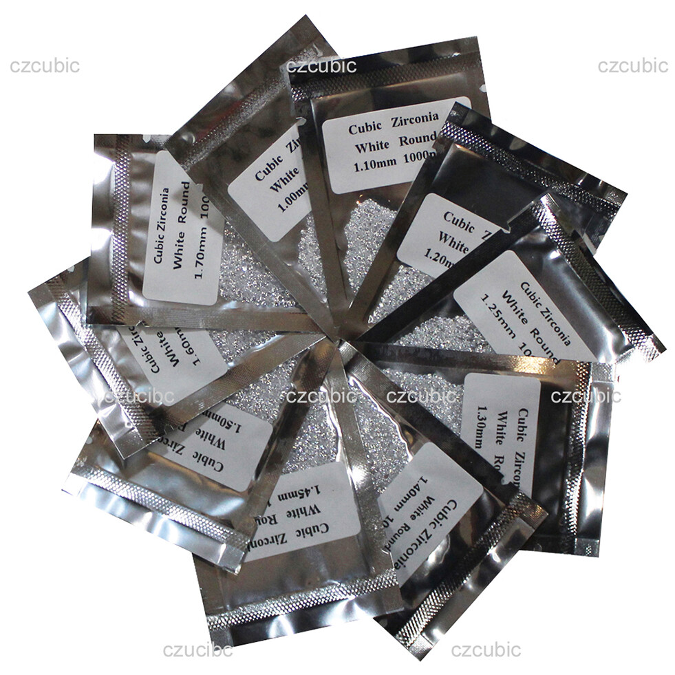 1000 PCS ROUND CUBIC ZIRCONIA/CZ STONES 5A QUALITY 0.70 – 3.00 MM SHIP IN US NO8