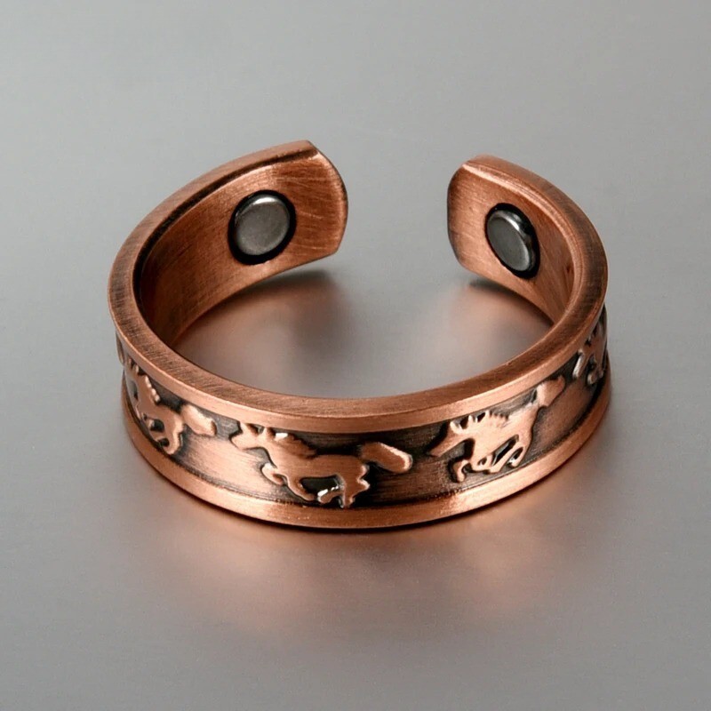 Copper Ring for Women Men 99% Pure Copper Adjustable Magnetic Ring Jewelry