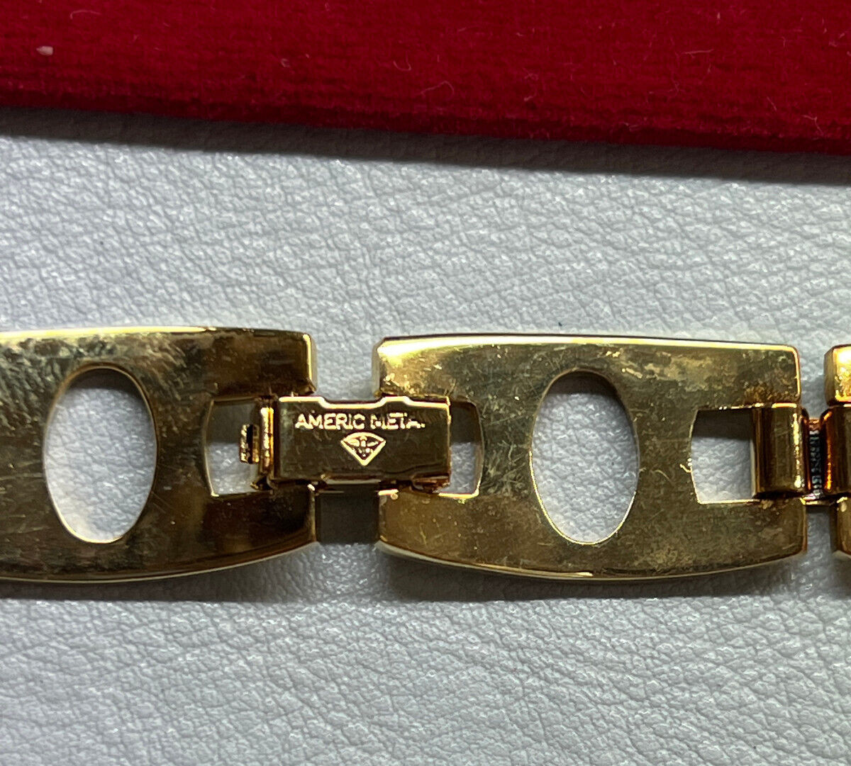 Vintage Rowi Hallmark Amerikaner Ladies Watch Band Bangle Gold Filled