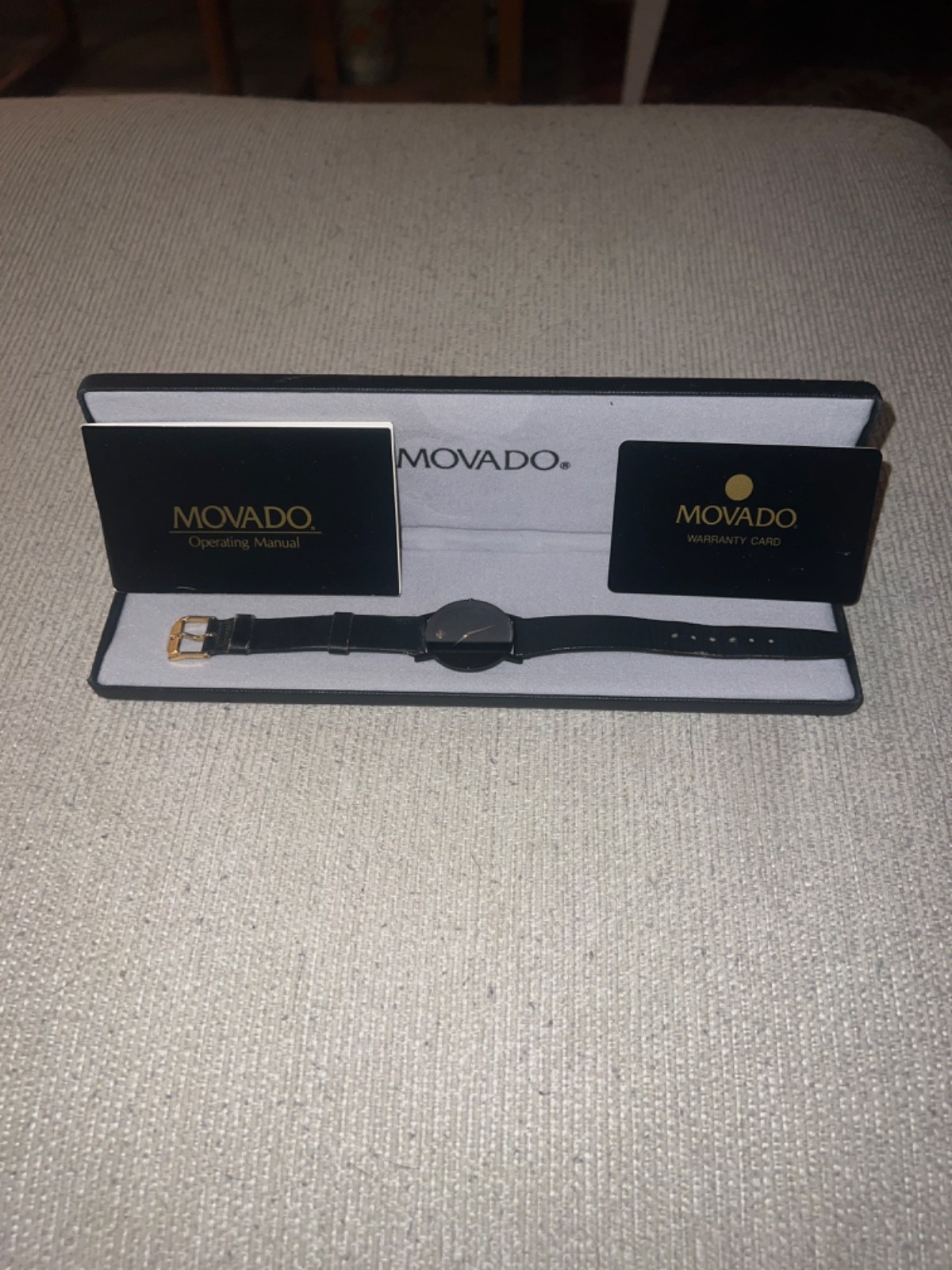 Movado Ultra Slim Men’s Black Watch – 0607086