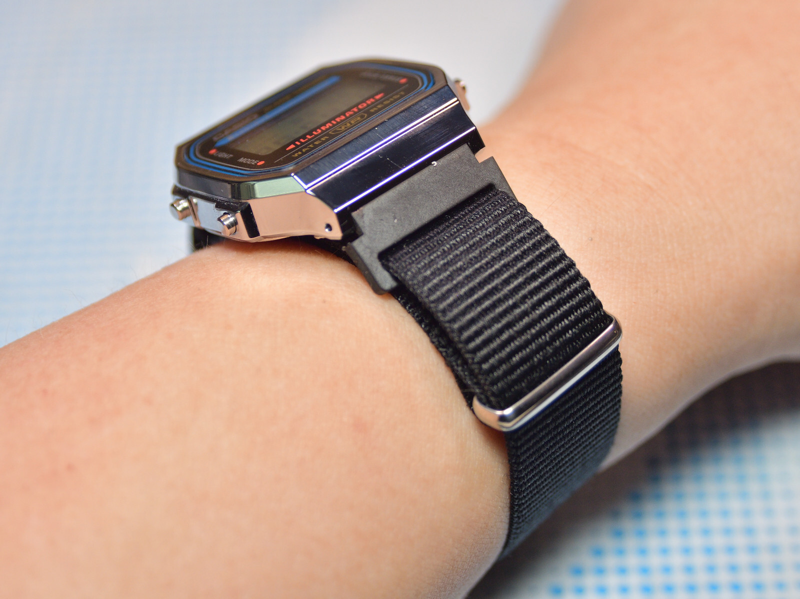 Resin watch strap & watch band adapter for CASIO A168 & AQ230 Slim profile