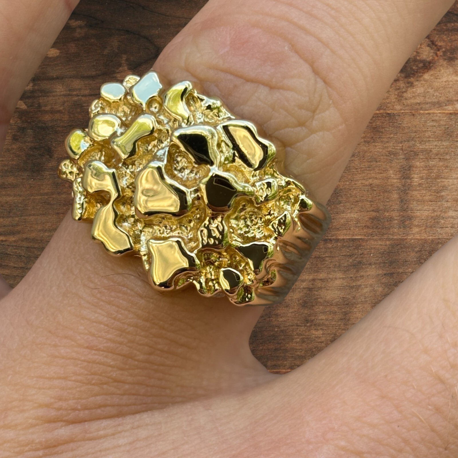 Nugget Ring – Real 925 Sterling Silver or 14k Yellow Vermeil or 14k Rose Vermeil