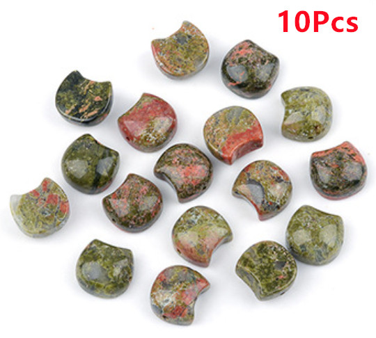 10Pcs 16x15x8mm Unakite Jasper Faceless Cat Head Horizontal Holes Beads ETY53