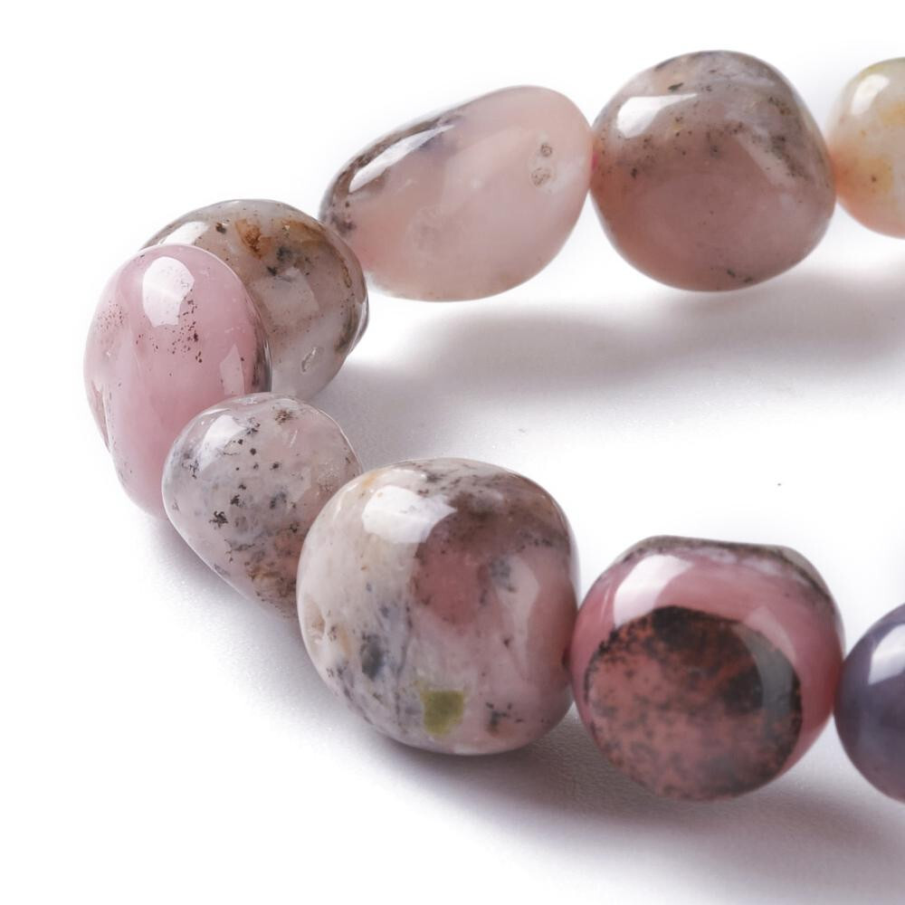 Pink Opal Stretch Nuggets Bracelets about 2~2-1/4 inch(5.2~5.6cm) inner diameter