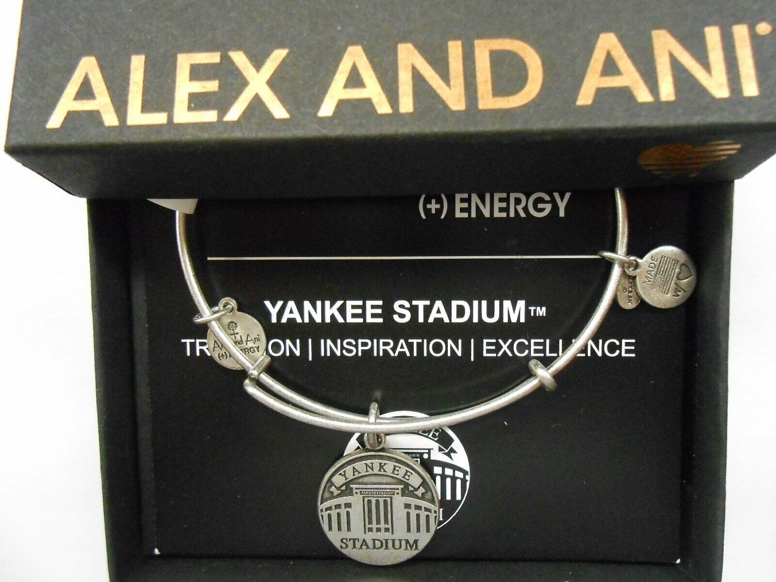 Alex and Ani Yankee Stadium Expandable Wire Bracelet Rafaelian Silver NWTBC