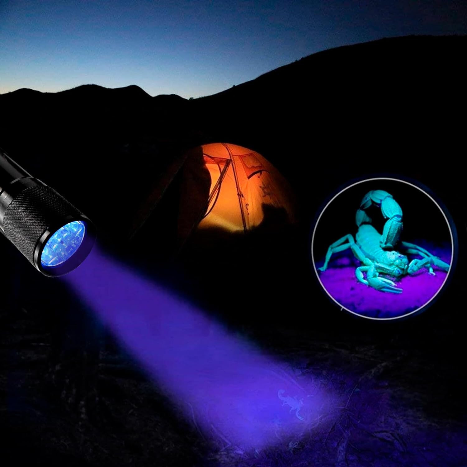 HQRP UV long wave black fluorescent light 365nm Gems Stones Jewelry Flashlight